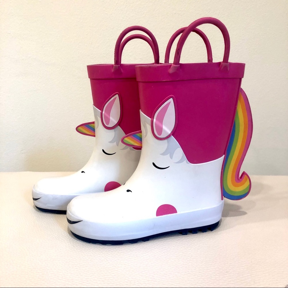 Cat and Jack Unicorn Rain Boots Sz 8
